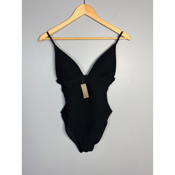 J.Crew Plunge crochet one-piece Black Size 6 NWT - Picture 4 of 11